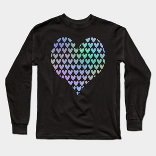 Big Heart Little Rainbow Color Hearts Long Sleeve T-Shirt